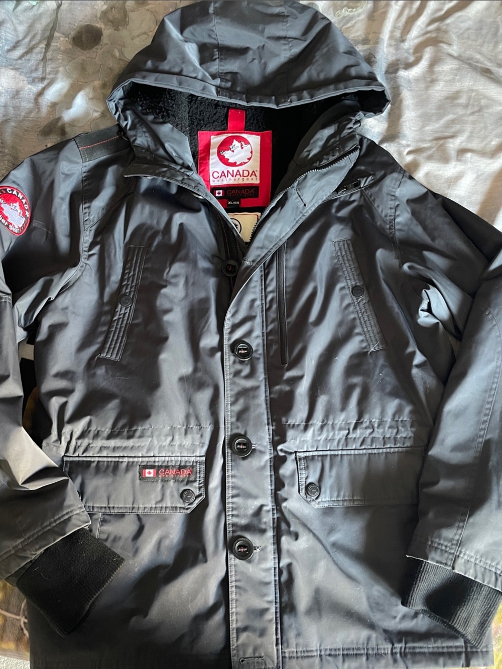 Canada Weathergear Men's Dark Gray Hooded Winter Parka